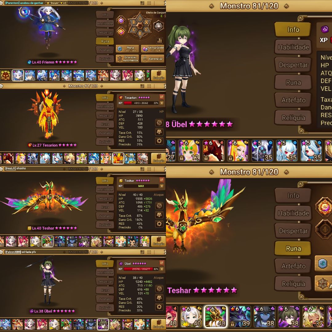 SUMMONERS WAR CONTA 54 DIAS | TESHAR + ÜBEL + FRIEREN | PROGRESSO AVANÇADO
