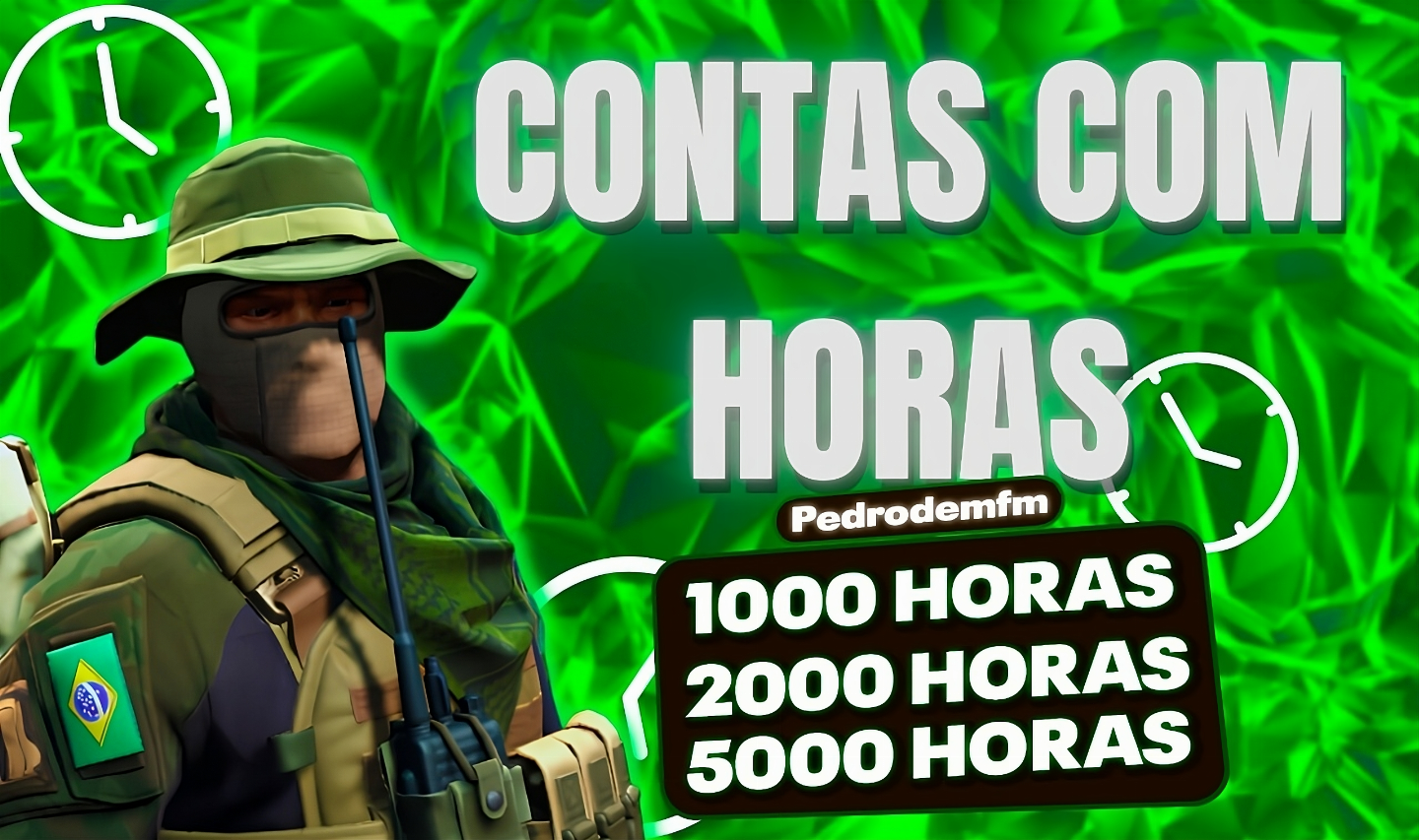 CONTAS CS2 COM HORAS: 1K+ / 2K+ / 5K+