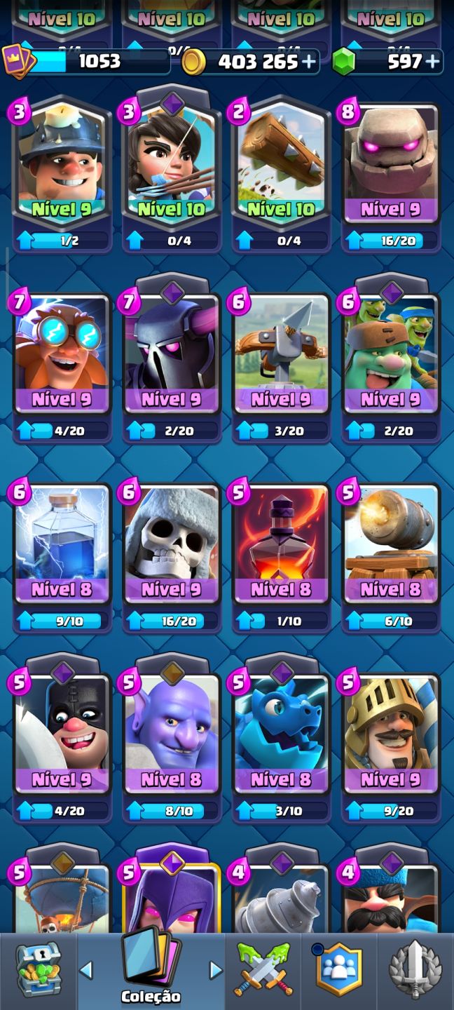 Conta de Clash Royale arena 16