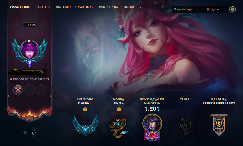 Conta Main Ahri, ekko Lvl 1202 Ex Mestre Season 2024