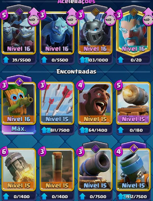 CONTA CLASH ROYALE COMPETITIVA E CARTAS BEM UPADAS!!