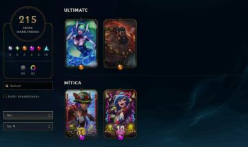 CONTA LOL COM 215 SKINS 1K RP UNRANKED FULL CHAMP