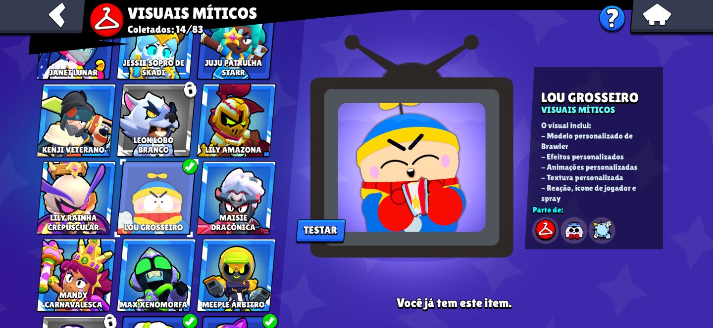 CONTA BRAWL STARS À VENDA 594 GEMAS MUITAS SKINS