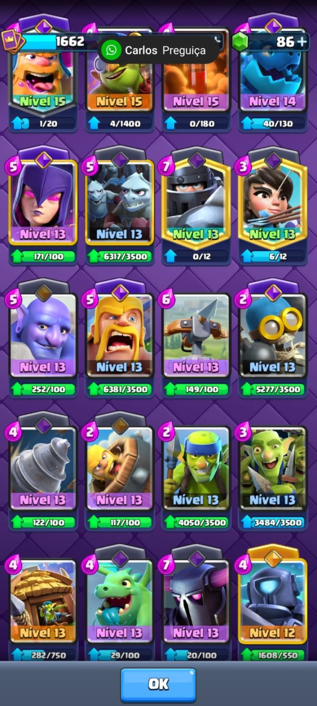 Conta de clash royale antiga com mais de 5 anos e 14k de trofeu