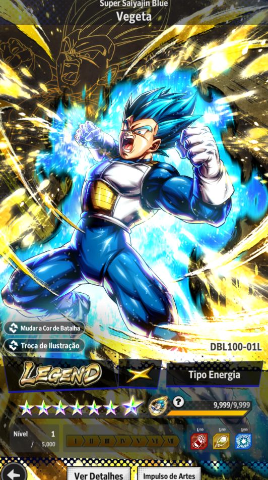 Dragon ball legends, Legend Vegeta 14 estrelas + 35 Mil Cristais (Android)