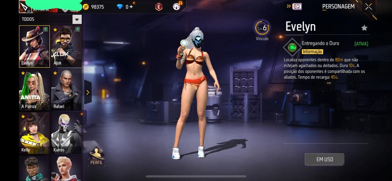 CONTA FREE FIRE GEMADA LVL 64
