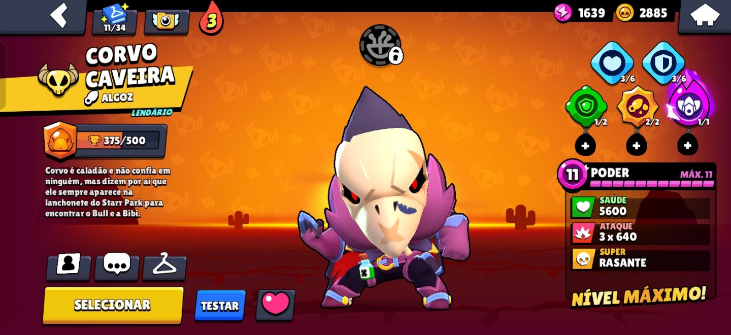 CONTA DE BRAWL STARS COM BRAWLERS LENDARIOS MAX E COM HYPER E SKINS MUITO BOAS!!