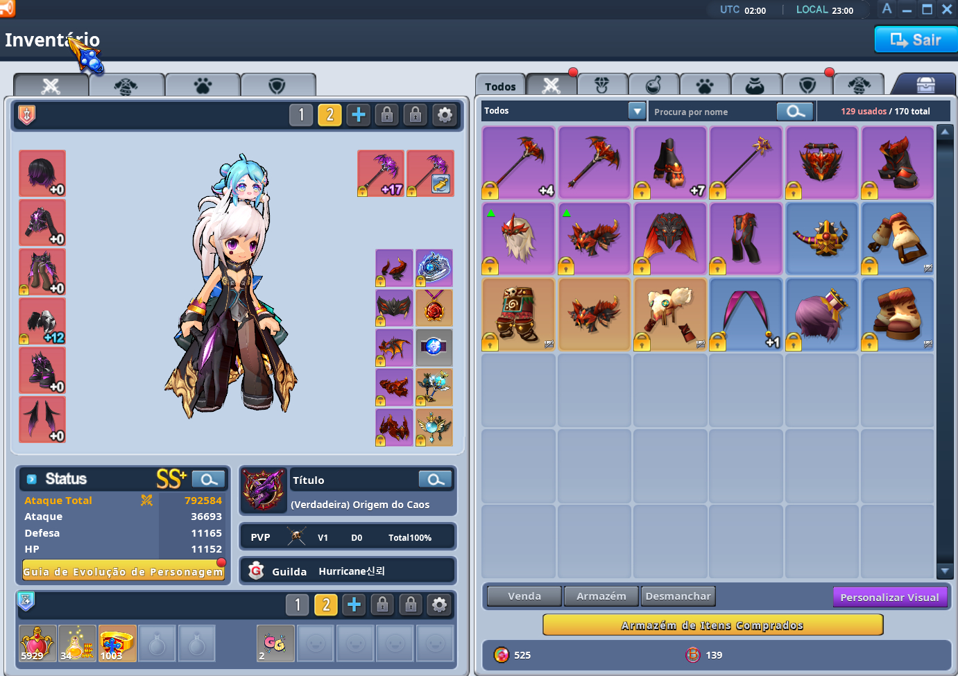 Conta Grand Chase Completa com Excelente Progresso C-lv741