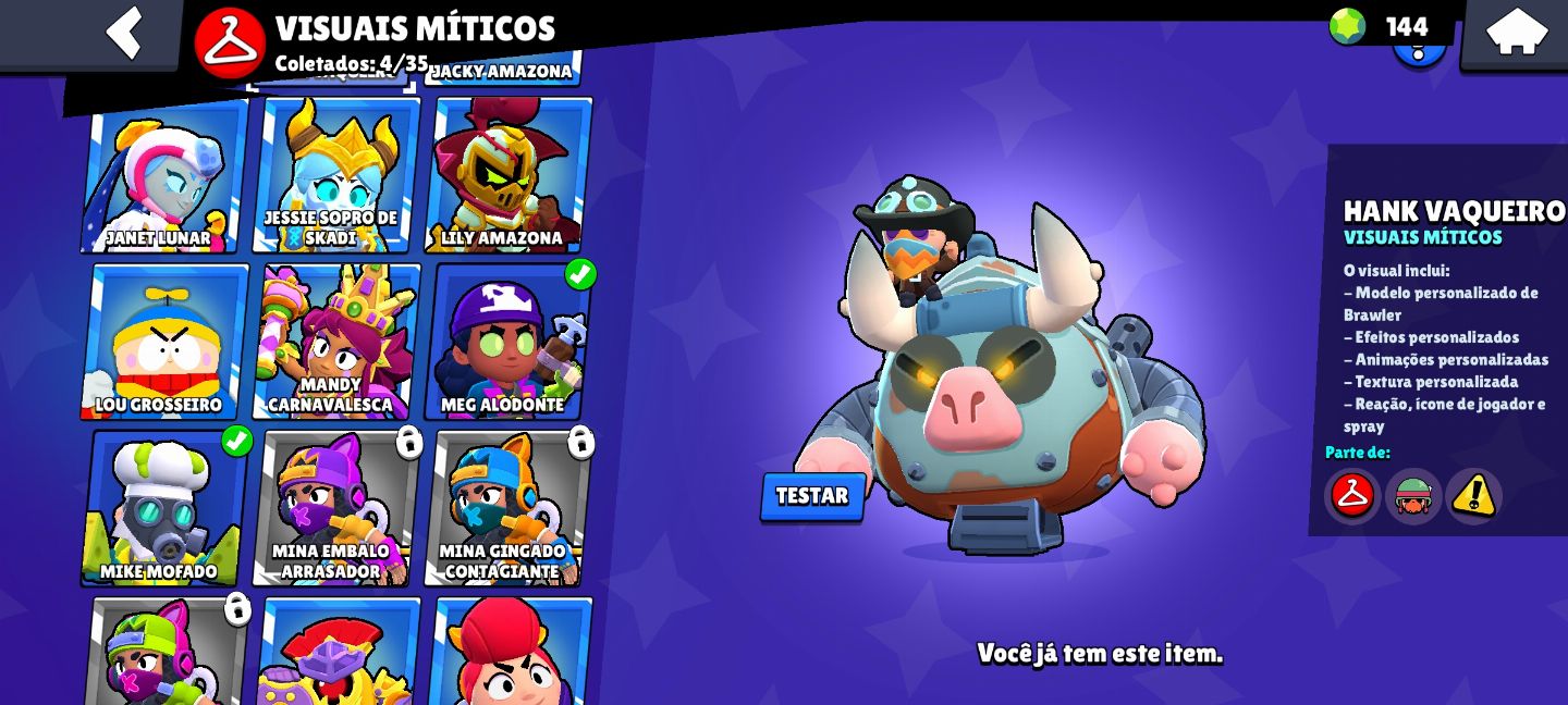 BRAWLS STARS CONTA GEMADA |CHESTER DOURADO|48K DE TROFEUS|PASSE DO FANG