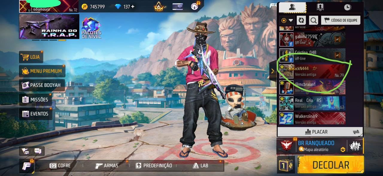 Conta Free Fire antiga primeiros passe