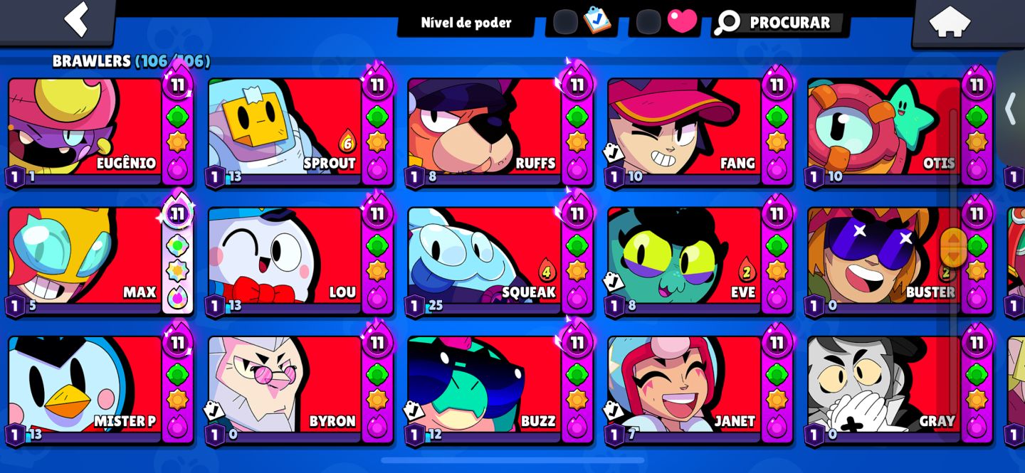 CONTA DE BRAWL STARS 120K FULL 11 FULL BUFF 107/108 ALTERO GMAIL P SEU