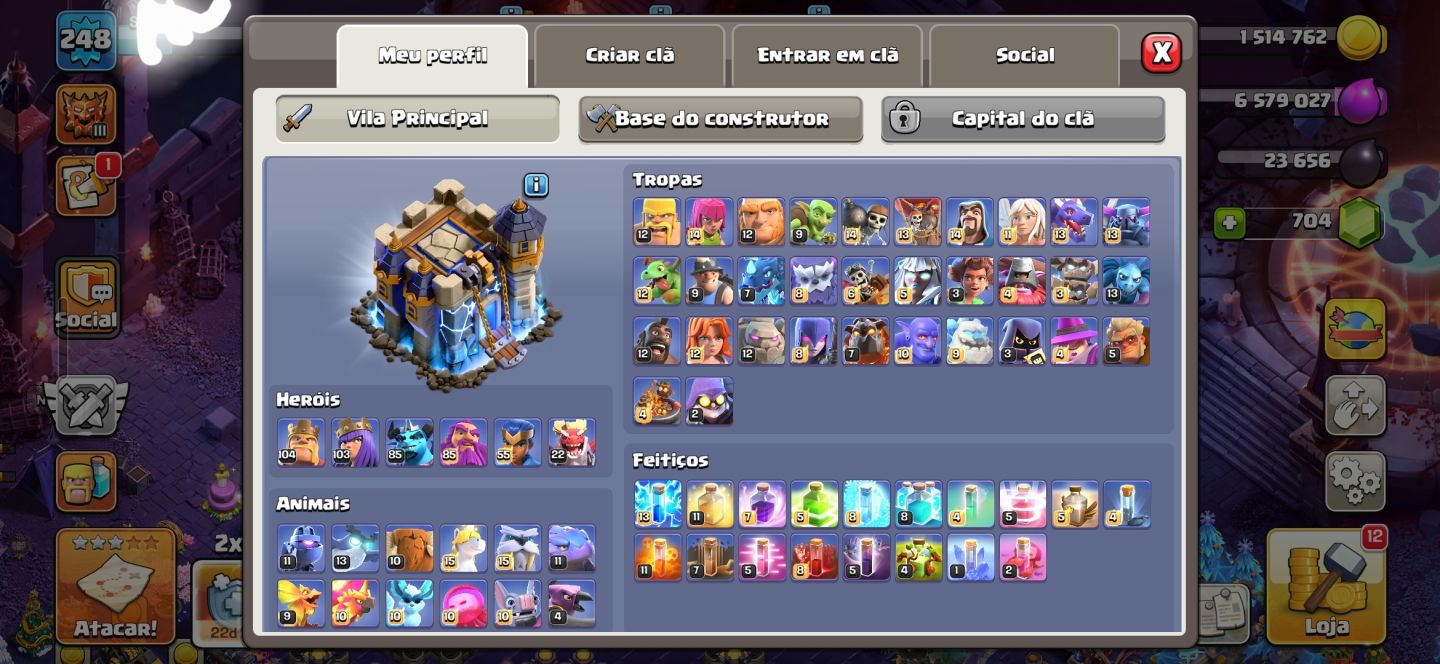 CV 18 SEMI-FULL CONTA BOA PRA LIGA DE CLANS