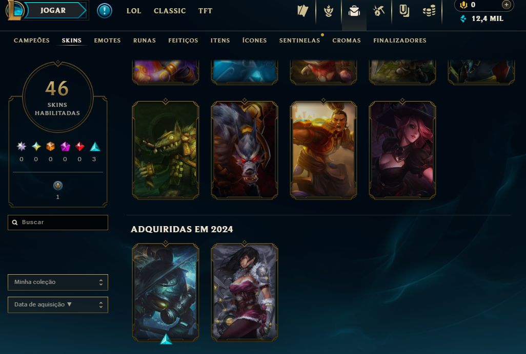 [Entrega Automática] Conta Lol Ouro, 46 Skins, 12K Ea, Honra 4, Upada na Mão