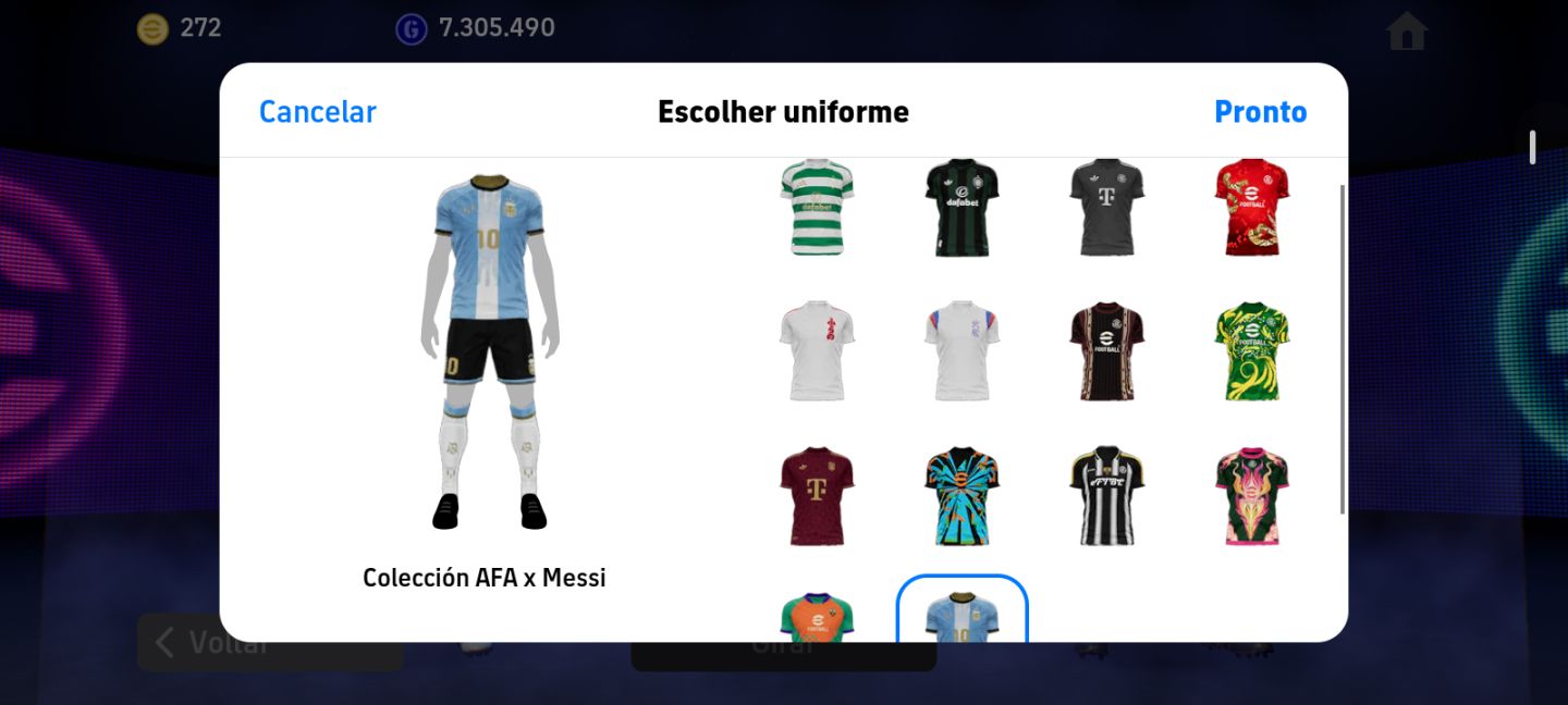 Conta Efootball! 3249 Força | Semi-Full | Ney Blitz + CR7 Épico + Nesta 108