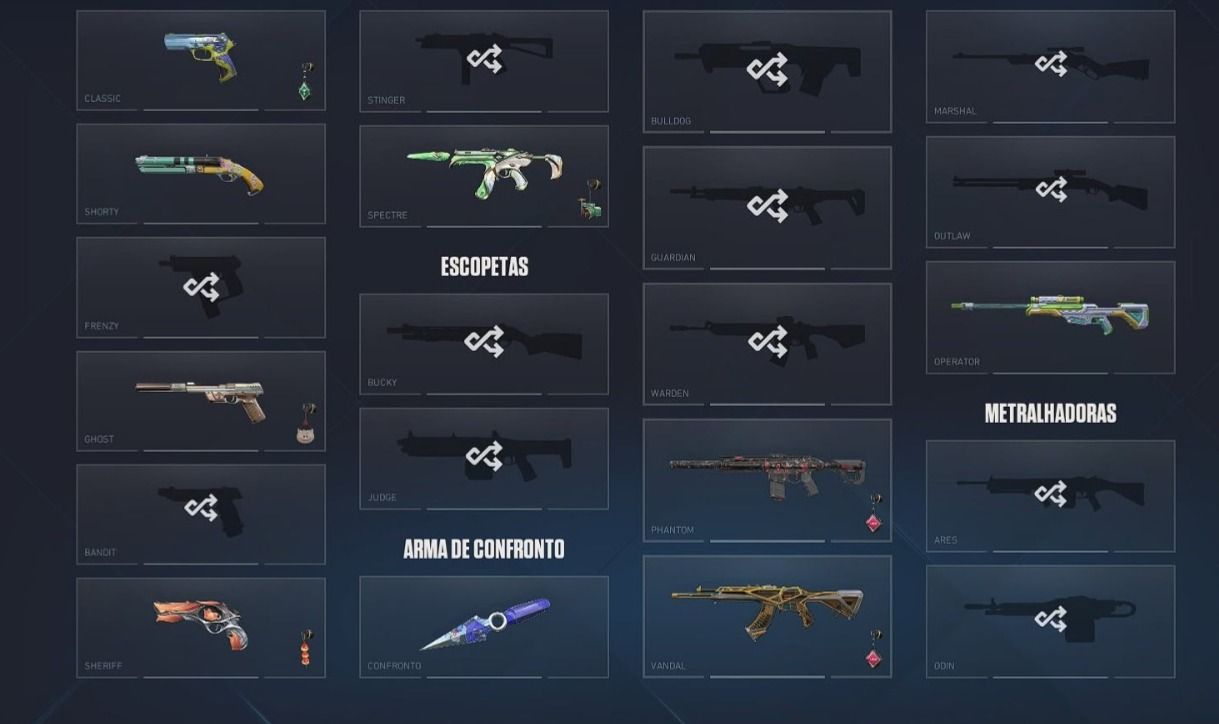 CONTA BRABA COM DIVERSAS SKINS VALORANT