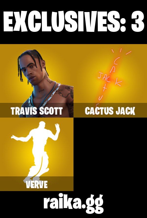 69 skins Travis Scott 3,3k VBucks Midas Tony stark