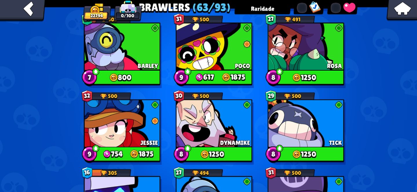 Conta antiga Brawl Stars com skins raras e colabs!!