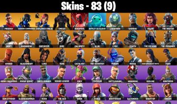 CONTA FORTNITE COM OMEGA ESTÁGIO 5, MIDAS, TUBARÃO MAKO, 950 V-BUCKS E 83 SKINS