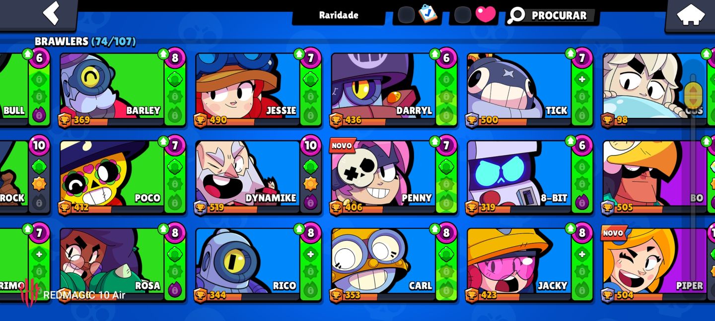 ( para rápido ) Conta brawl stars com 74 brawlers