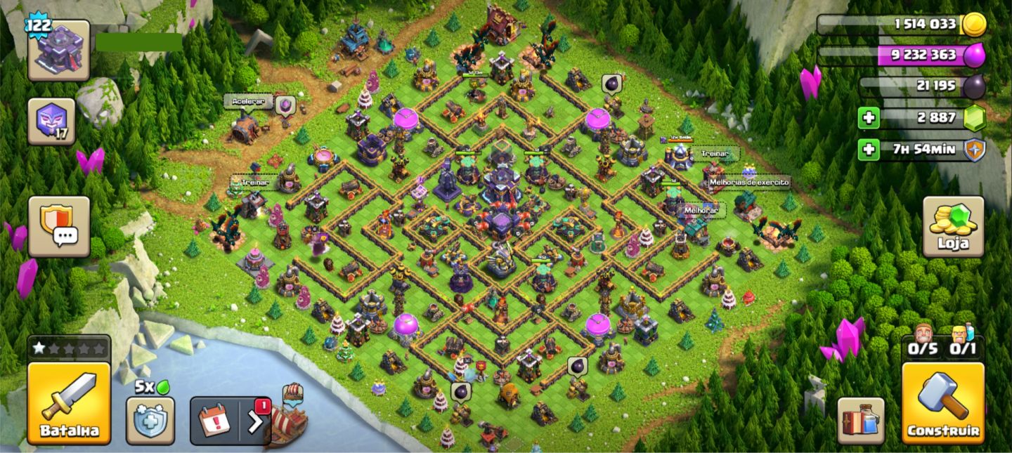 Clash of Clans CV 15 Rushada | Vila em Bom Estado