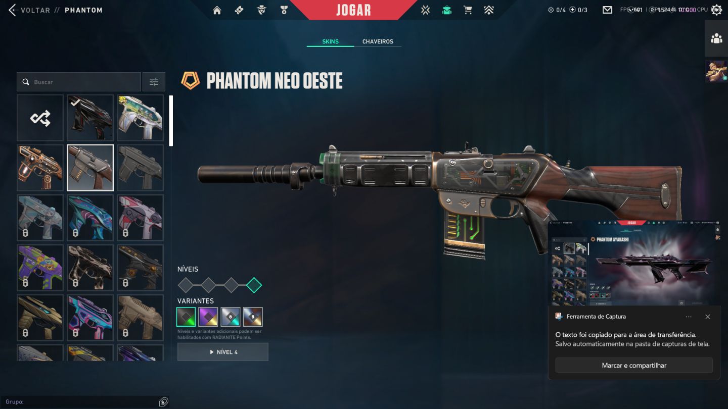 CONTA VALORANT LVL 232 | PLATINA | RGX + GAIA + GLITCHPOP + FACAS | FULL ACESSO