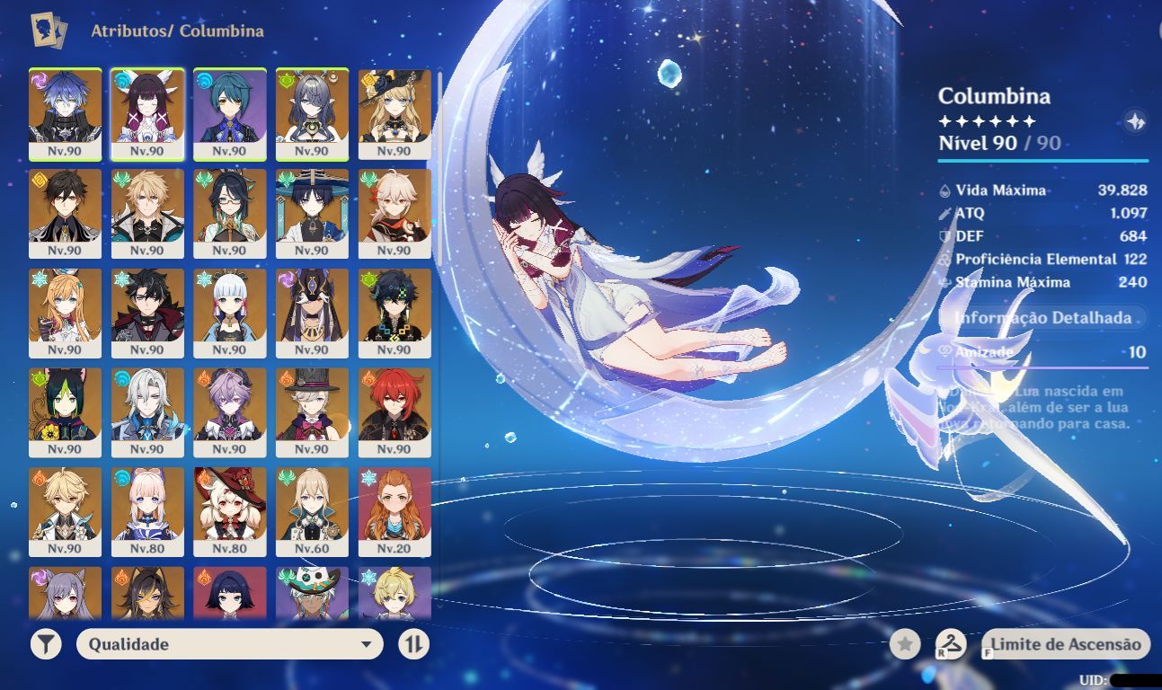 Promoção CONTA GENSHIN IMPACT ENDGAME 25 PERSONAGENS 5+ Skins de 7 Limitadas