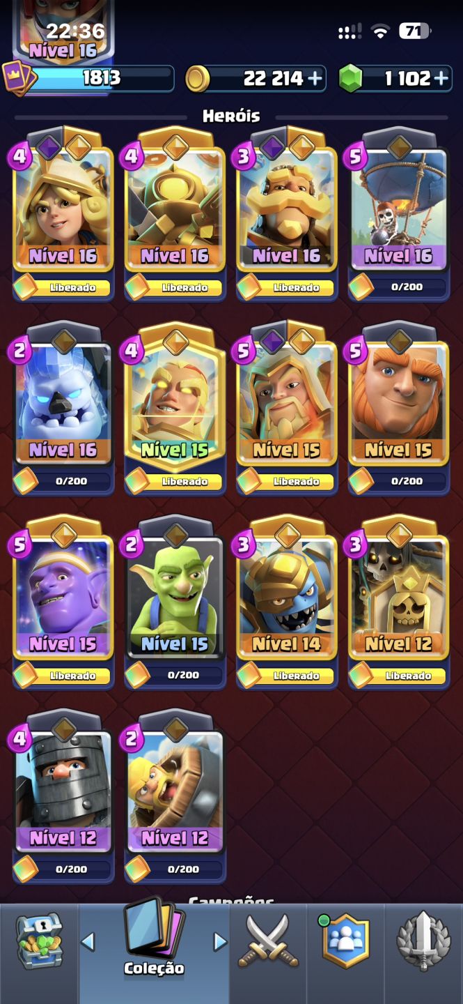 Conta antiga do clash royale (8 anos)