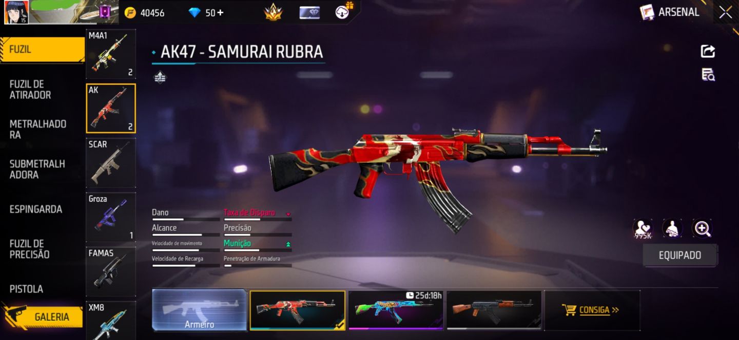 CONTA FREE FIRE COM CONJUNTO RAPOSA DO ÁRTICO | CONJUNTO JIRAIYA | GROZA SASUKE