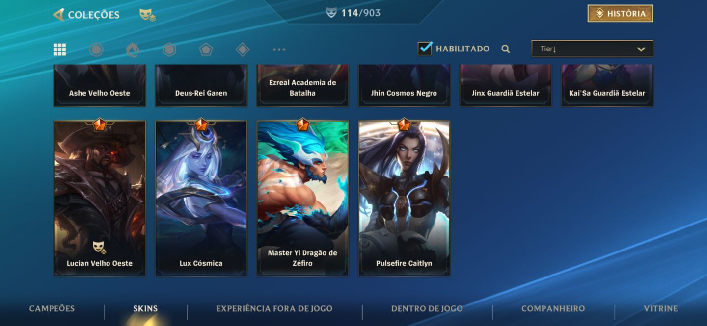 Conta Wild Rift ex desafiante com 114 skins, main adc