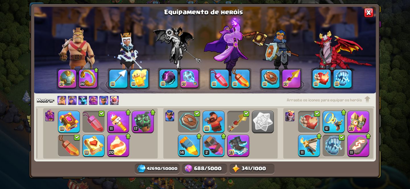 CoC CV18 95% FULL + Conta de Clash Royale Recheada com 12030 Troféus! OFERTAS ON