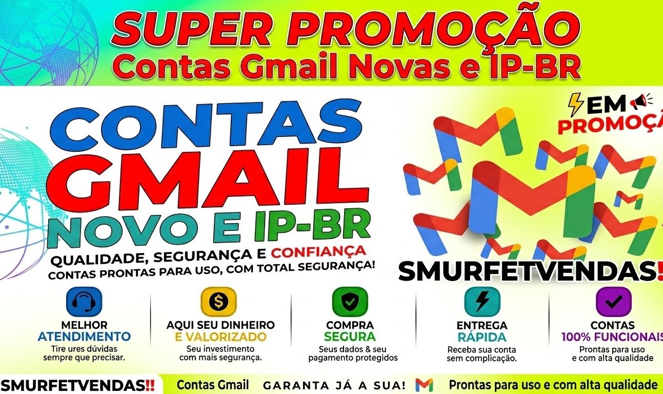 CONTAS GMAIL IP-BR /EMAILS NOTLETTERS