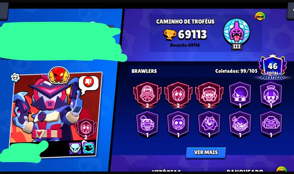 Conta brawlstars 70k trofeus