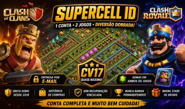 Supercell ID com acesso a Clash of Clans + Clash Royale + Brinde