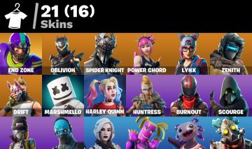 Conta Fortnite 21 SKINS/End Zone/ Harley Quinna/Oblivion/Power Chord (Xbox e PC)