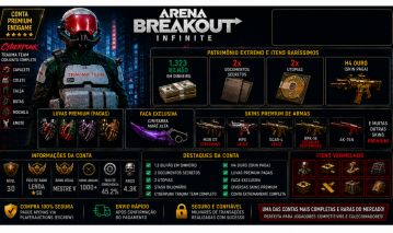 Arena Breakout PC | 1.3B Cash | Cyberpunk | H4 Ouro | 2 Docs | 2 Utopias | Luvas