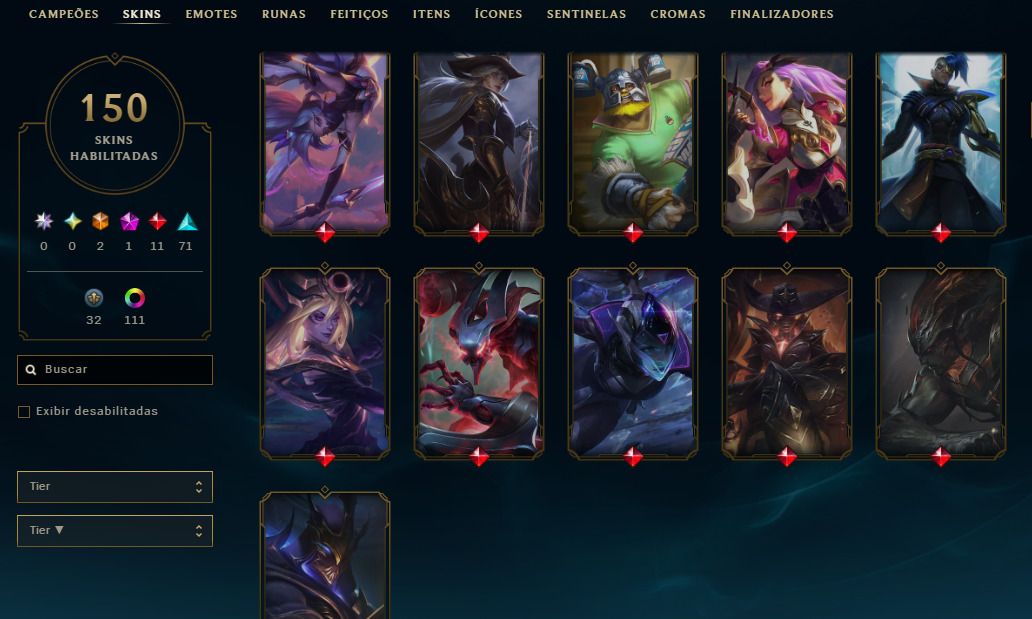 CONTA ESMERALDA 2018 - EX DIAMOND - DADOS DE CRIAÇÃO - 154 SKINS - 111 CROMAS