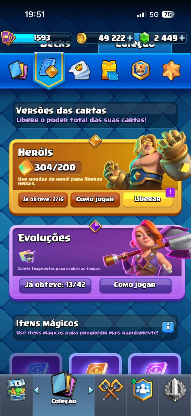 Conta de clash Deck de mega