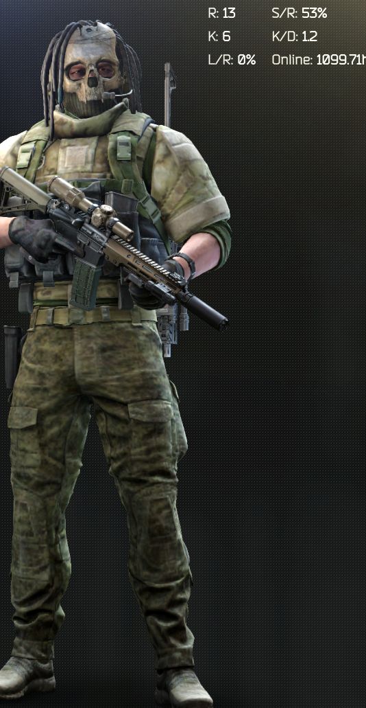 CONTA ESCAPE FROM TARKOV/STANDARD/GLOBAL/1100 HORAS DE JOGO
