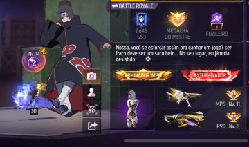 Conta de free fire gemada de skin masculina / feminina