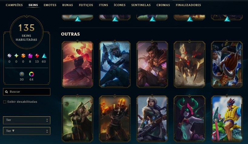 Conta Level 405 Corki Barão Vermelho 13 Lendárias 60epica 30 Legadas esmeralda 4