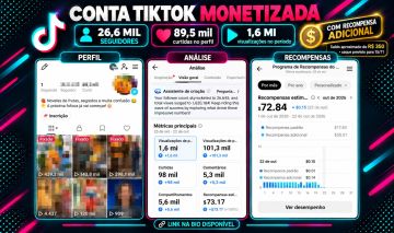 TIKTOK MONETIZADA 26,6 MIL SEGUIDORES | ADICIONAL + LINK NA BIO