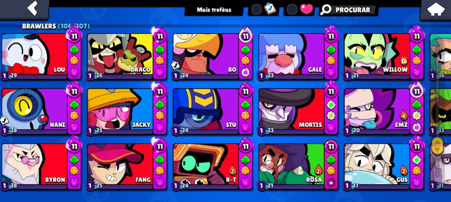 Conta Brasil star full brawlers hipercargas acessórios e poder de estrelas