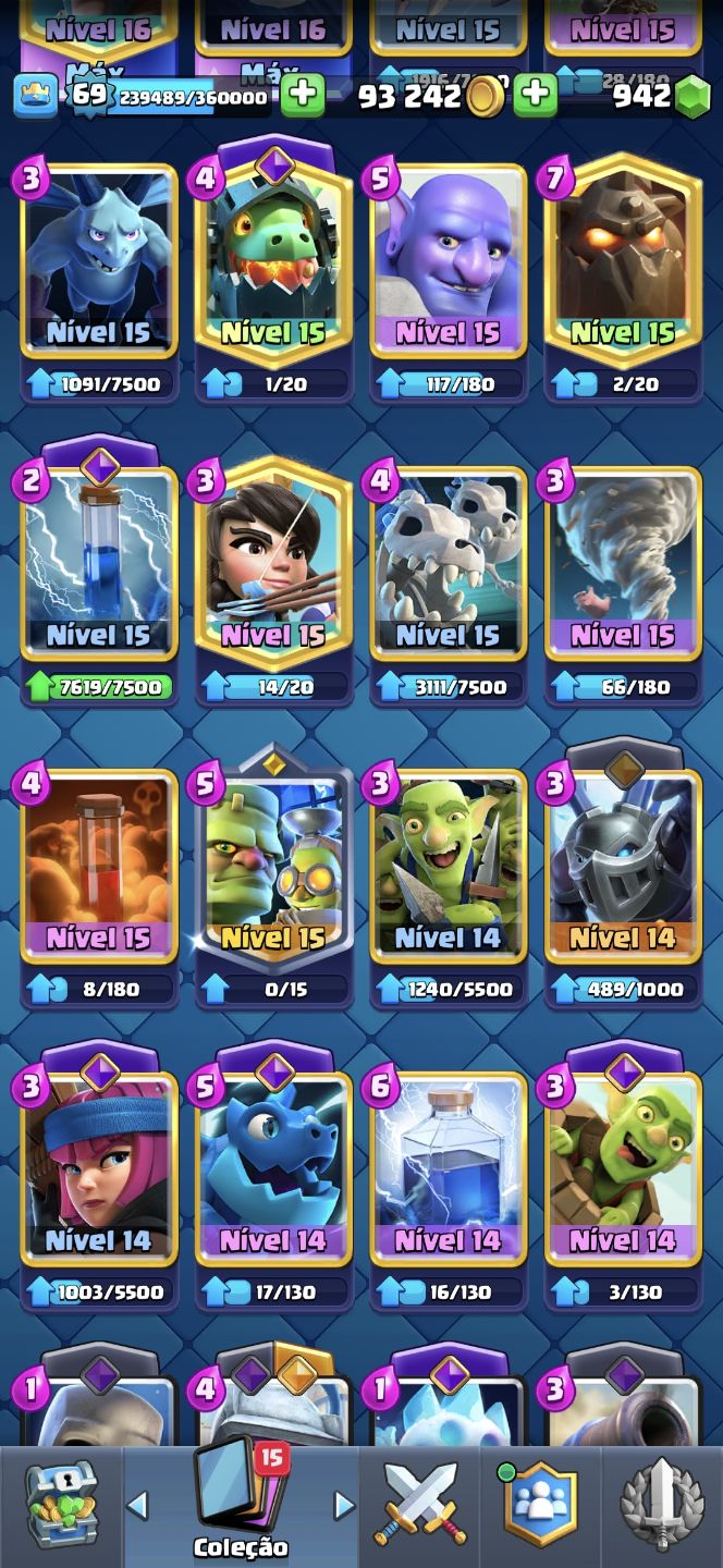 Conta clash royale mt bem updada 11k+trofeus
