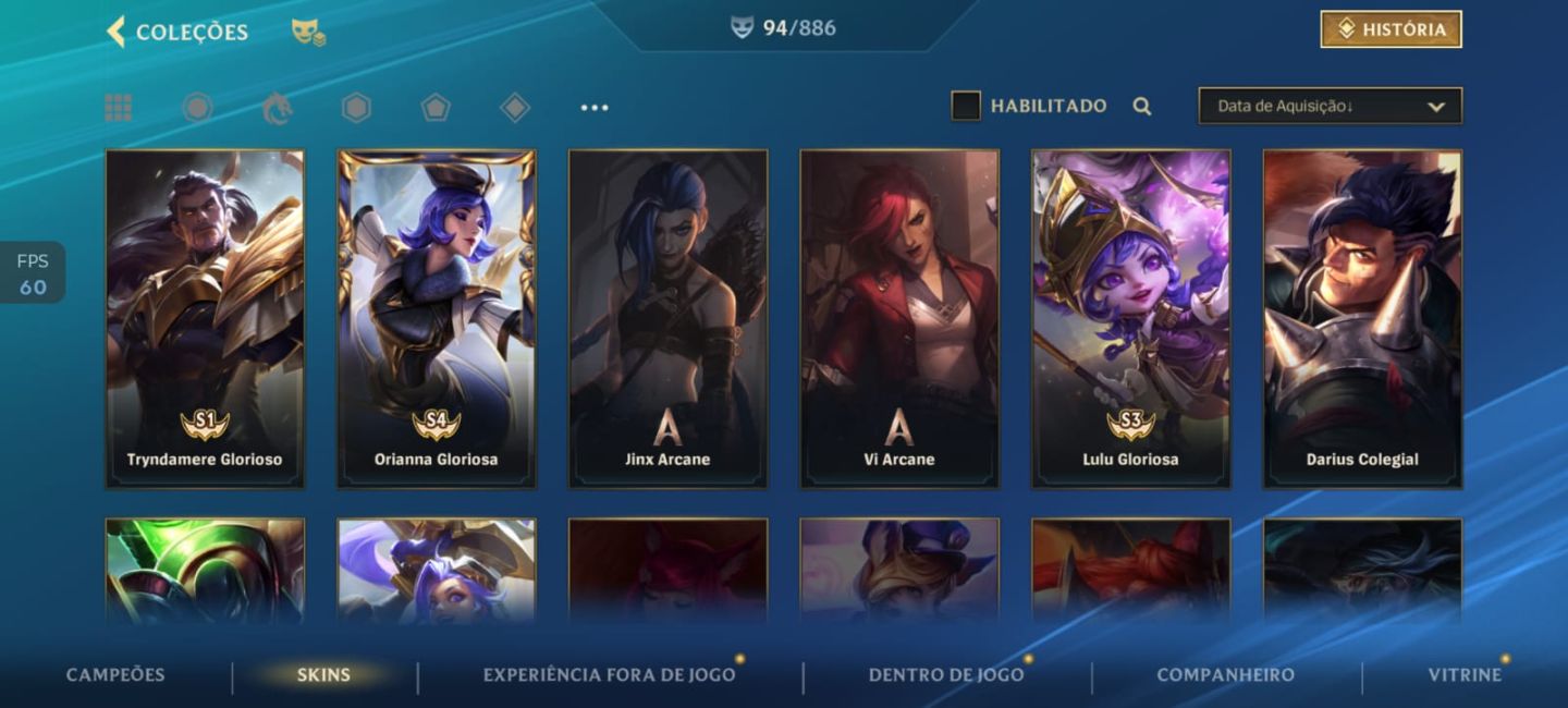 Conta WR Elo Mestre |94 Skins| Deus-Rei Garen + Yone Emissário + Jinx/Vi Arcane