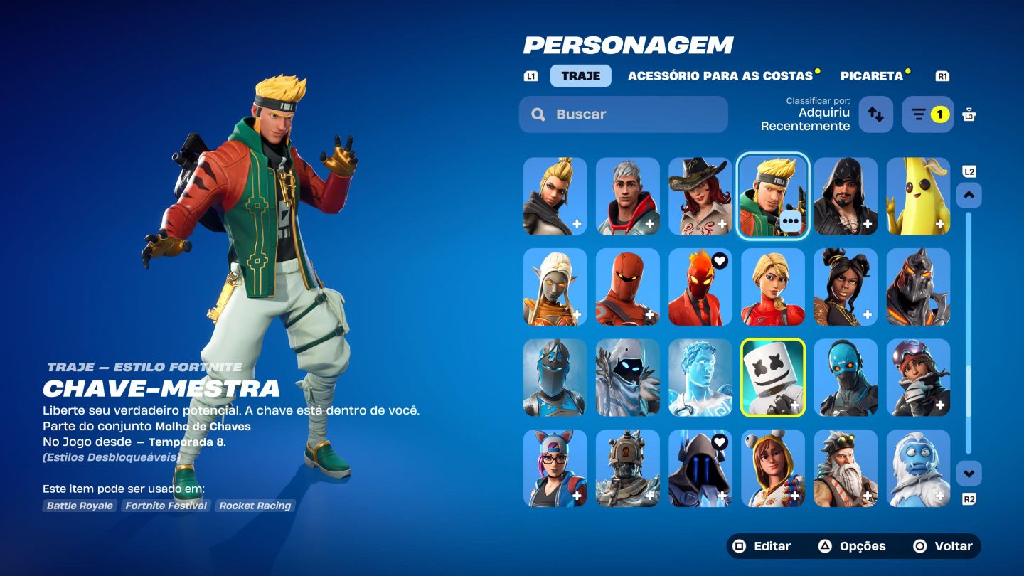 Conta fortnite com passes e skins raras, banner etc
