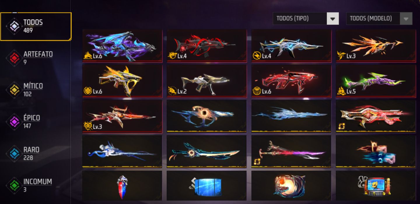 CONTA FREE FIRE: Top Criminal Vermelho + 8 Armas Evo (Lvl 6) + Passes Antigos