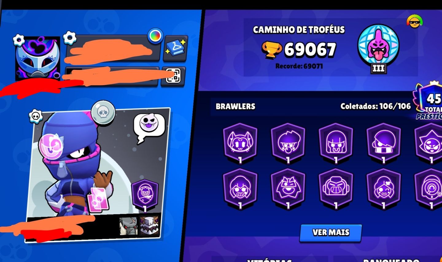 Conta brawl stars mid game e algumas skins raras