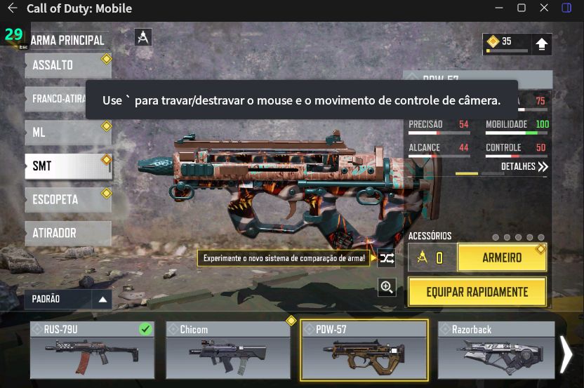 Conta Call of Duty Mobile com Skins de Armas