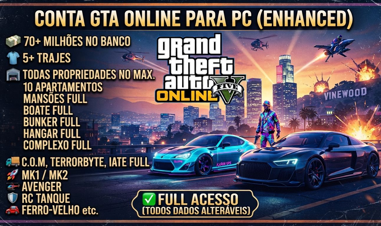PROMOÇÃO Conta de GTA ONLINE para PC (ENHANCED) FULL ACESSO