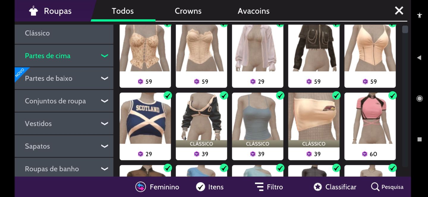 Conta avakin life feminina - lev 54